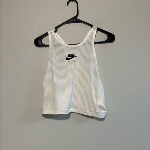 White Nike Sleeveless Scoop Neck Tank Top